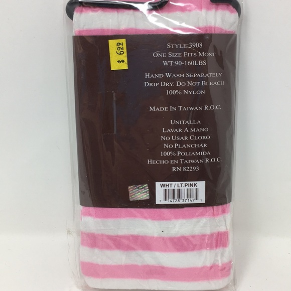 NWT LEG AVENUE PINK WHITE STRIPE LEG WARMERS - Picture 2 of 2